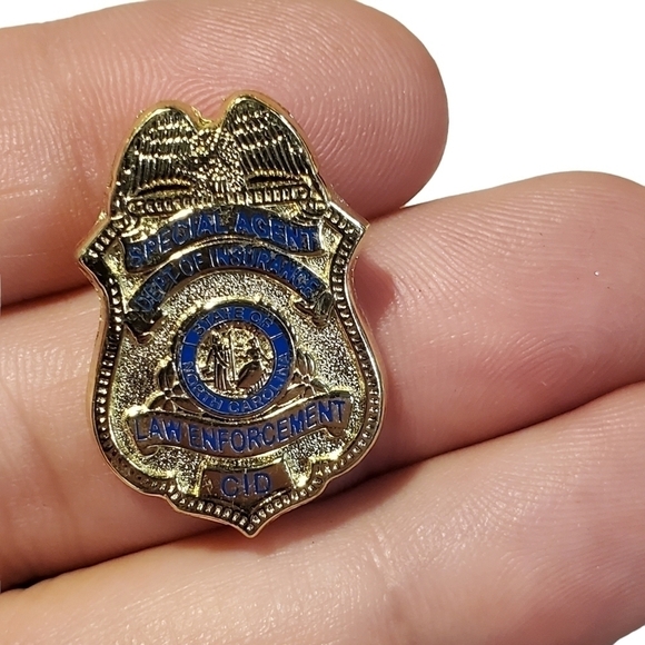 Goldtone Law Enforcement micro mini badge pin Special Agent CID North Carolina - Picture 5 of 7